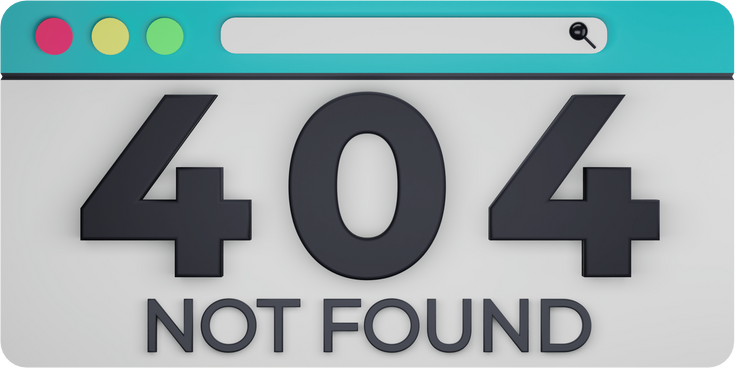 Http status code 404 in 3D illustration